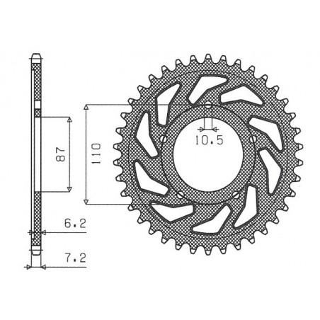 SUNSTAR ZĘBATKA TYLNA 828 45 SUZUKI SV 650 99-13 (JTR807.45) (ŁAŃC. 525) (82845JT)
