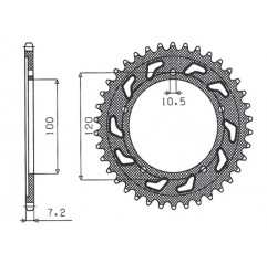 SUNSTAR ZĘBATKA TYLNA 4447 40 / 4363 40 APRILIA RSV 1000 04-15, TUONO 1000 06-10, MANA 850 (08-16) (JTR702.40) (JTR713.40) (ŁAŃC