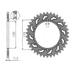 SUNSTAR ZĘBATKA TYLNA 4366 39 DUCATI MONSTER 1000 '03-'05 (JTR745.39)* (ŁAŃC. 525) (436639JT)