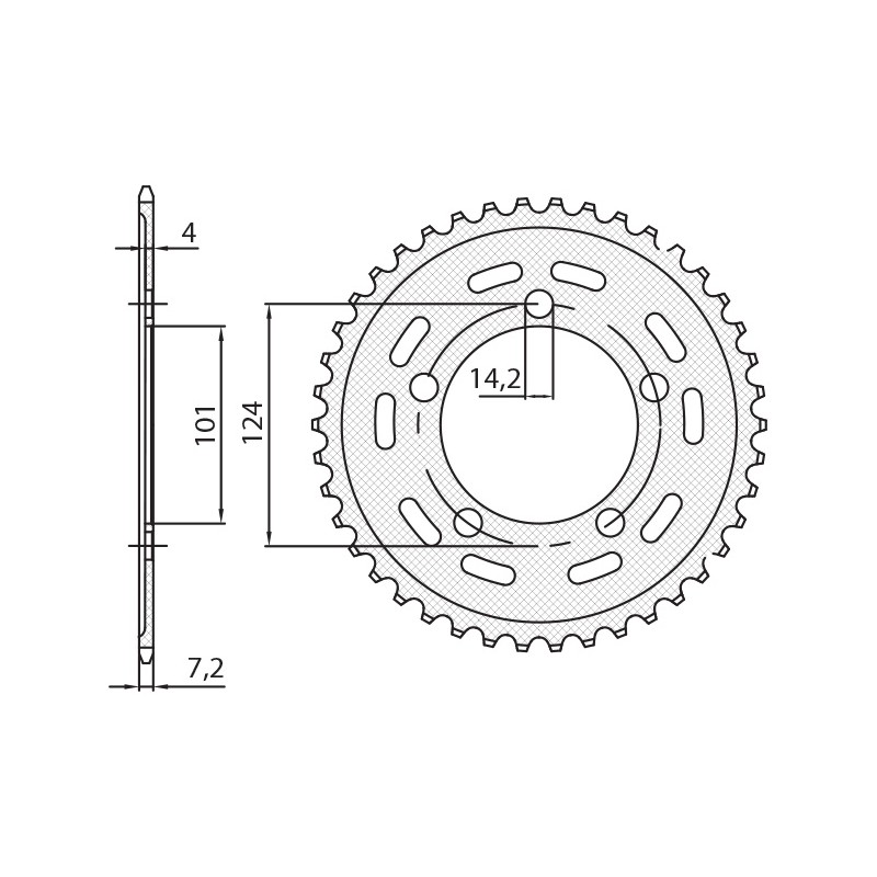 SUNSTAR ZĘBATKA TYLNA 4508 40 KTM 950/990/1190 RC8 /DUKE/ SUPERMOTO (JTR898.40) (ŁAŃC. 525) (450840JT)