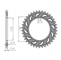 SUNSTAR ZĘBATKA TYLNA 4385 45 YAMAHA R6 '06-'20, MT09 '14-'19, SUZUKI GSXR 750 '11-'19, GSXR 1000 '17-'19, XSR 900 '16-'19 (JTR1