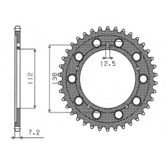 SUNSTAR ZĘBATKA TYLNA 4357 41 HONDA VT750C '98-'07, CBF 500 '04-'08 (PC39) (JTR1304.41) (ŁAŃC. 525) (435741JT)