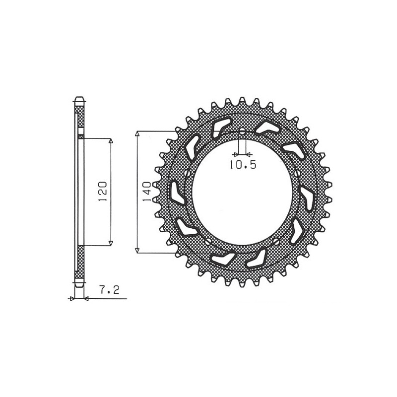 SUNSTAR ZĘBATKA TYLNA 4398 41 SUZUKI DL 1000, GSXR 750 '00-'03 (-1) (JTR1792.41) (ŁAŃC. 525) (439841JT)