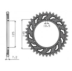 SUNSTAR ZĘBATKA TYLNA 869 43 YAMAHA TDM 850 99-01 (4TX) (JTR867.43) (ŁAŃC. 525) (86943JT)