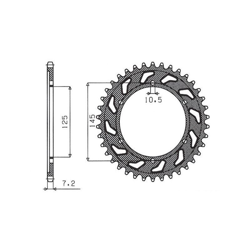 SUNSTAR ZĘBATKA TYLNA 869 43 YAMAHA TDM 850 99-01 (4TX) (JTR867.43) (ŁAŃC. 525) (86943JT)