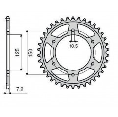 SUNSTAR ZĘBATKA TYLNA 4454 44 KTM 950/990/1190 ADVENTURE / R LC8 '03-'16 (JTR899.44) (ŁAŃC. 525) (445444JT)