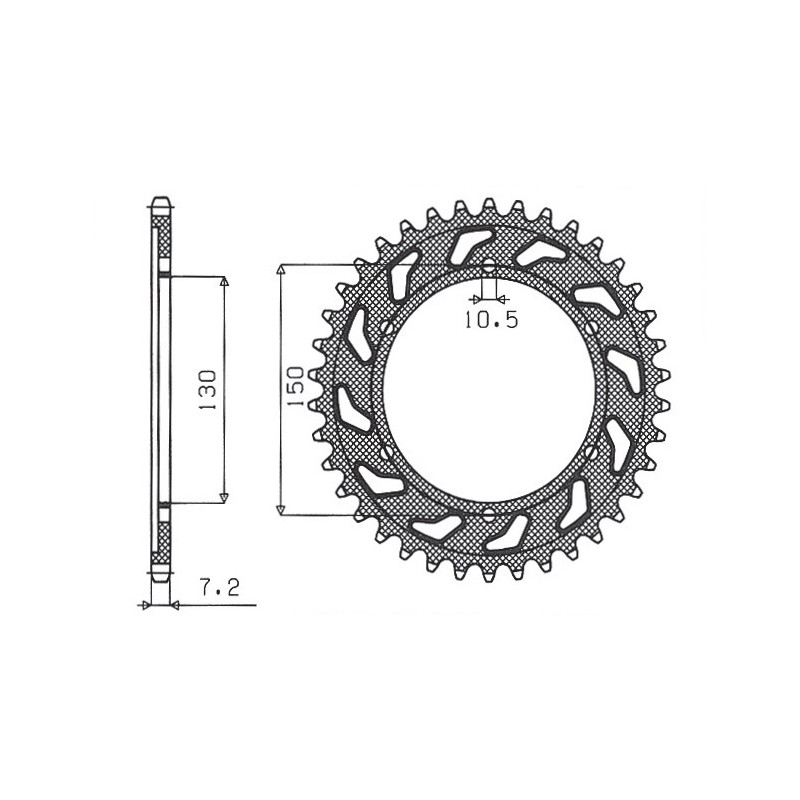 SUNSTAR ZĘBATKA TYLNA 300 47 HONDA XL600V TRANSALP '87-'99, XL700V '08-'13 (JTR300.47) (ŁAŃC. 525) (30047JT)