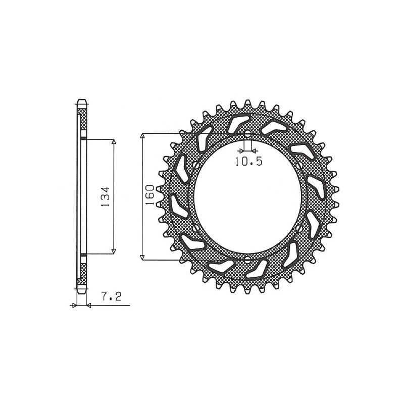 SUNSTAR ZĘBATKA TYLNA 4405 42 HONDA CBR 600RR '03-'06 (PC37) (JTR1307.42) (ŁAŃC. 525) (440542JT)