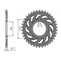 SUNSTAR ZĘBATKA TYLNA 488 40 KAWASAKI KZ 650 SR 77-80, Z 500B3 81, Z 400F 8385 (JTR488.40) (ŁAŃC. 530) (48840JT)