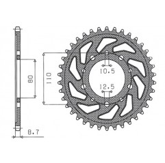 SUNSTAR ZĘBATKA TYLNA 334 41 HONDA CBR 1000F '96-'00 (SC24), VF 500F '85-'88 (JTR1334.41) (ŁAŃC. 530) (33441JT)