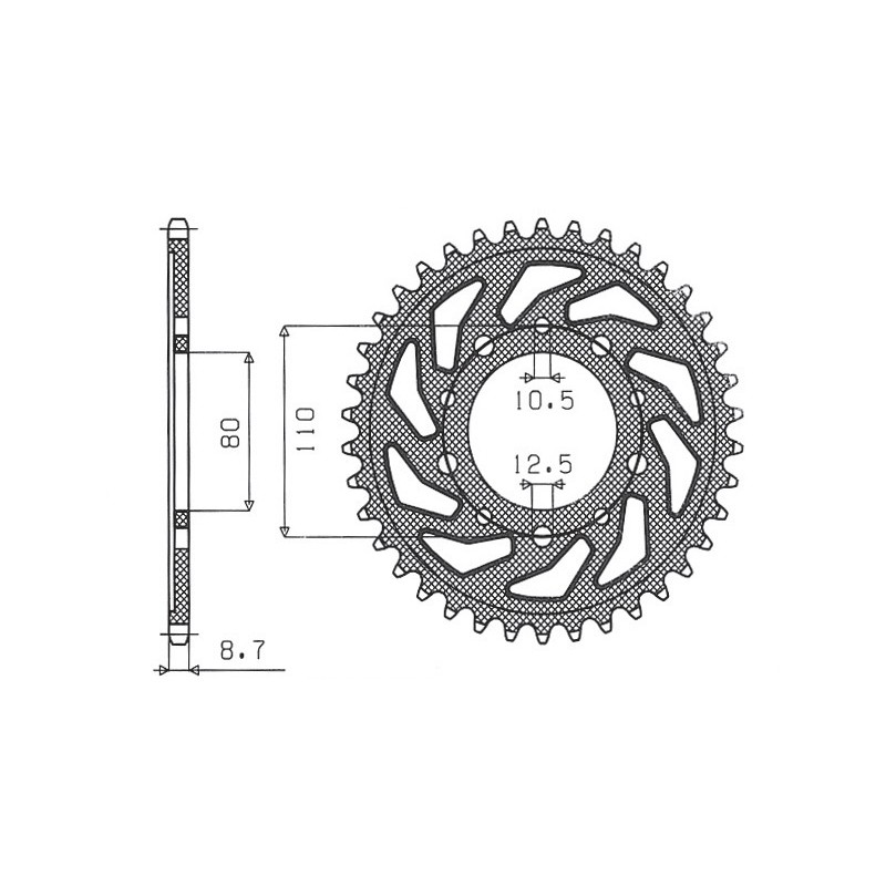 SUNSTAR ZĘBATKA TYLNA 334 41 HONDA CBR 1000F '96-'00 (SC24), VF 500F '85-'88 (JTR1334.41) (ŁAŃC. 530) (33441JT)