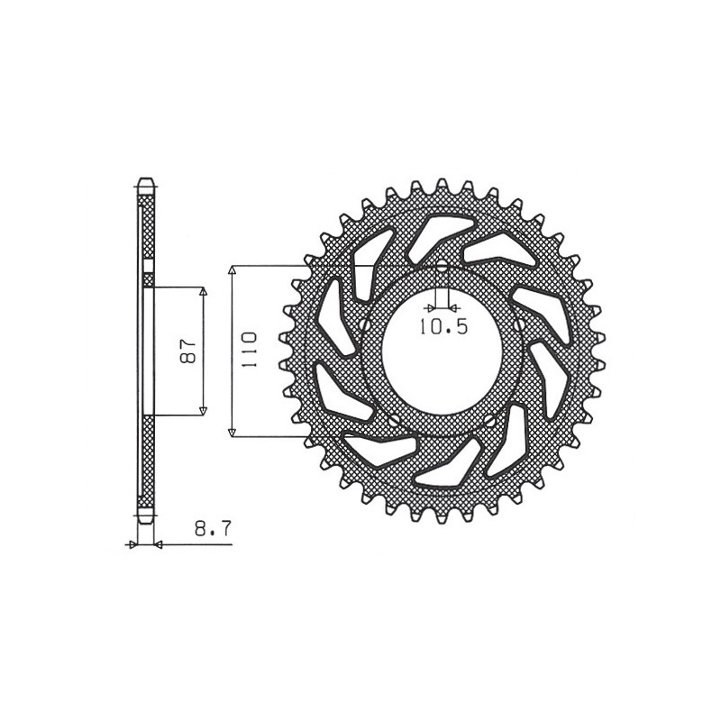 SUNSTAR ZĘBATKA TYLNA 824 46 SUZUKI GSX 600F (89-91) (GN72B) (JTR829.46) (ŁAŃC. 530) (82446JT)