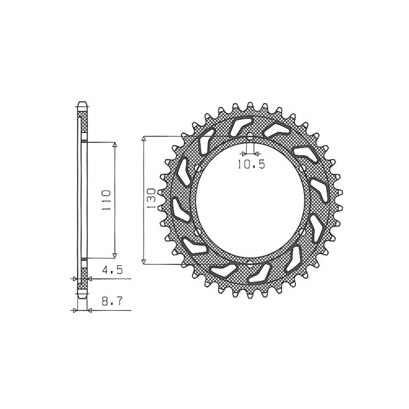 SUNSTAR ZĘBATKA TYLNA 241 43 YAMAHA R1 '98-'03 (JTR479.43) (ŁAŃC. 530) (24143JT)