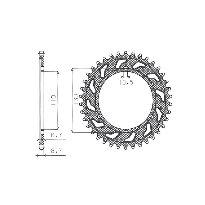 SUNSTAR ZĘBATKA TYLNA 241 39 YAMAHA XJR 1300 '04-'06, MT-01 '05-'11 (JTR479.39) (ŁAŃC. 530) (24139JT)