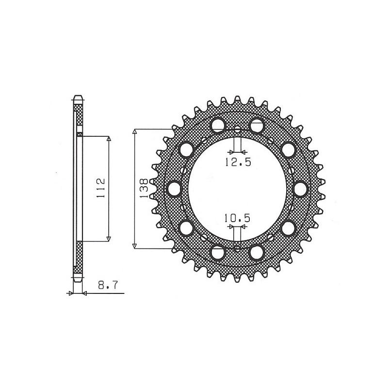 SUNSTAR ZĘBATKA TYLNA 4448 39 / 408 39 HONDA CB 1300 '03-'13, CB 1100 '13-'14 (SC54) (JTR1871.39) (JTR302.39) (ŁAŃC. 530) (40839