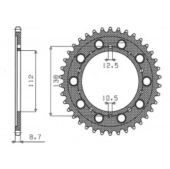 SUNSTAR ZĘBATKA TYLNA 4448 48/408 48 HONDA CBR 600F '91-'96, CBF 1000 '06-'10, CBR 1100 XX '97-'07(JTR1871.48) (JTR302.48) (ŁAŃC