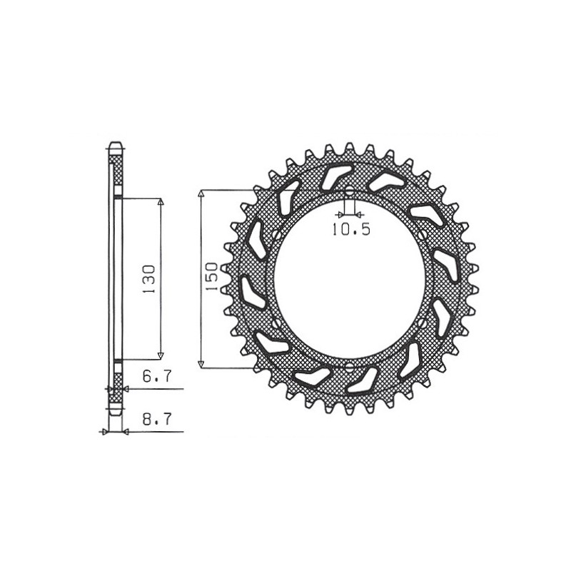 SUNSTAR ZĘBATKA TYLNA 860 47 YAMAHA YZF 600R THUNDER CAT (96-03), YZF 1000 THUNDER ACE, FZR 1000 (JTR859.47) (ŁAŃC. 530) (86047J