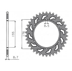 SUNSTAR ZĘBATKA TYLNA 4392 42 TRIUMPH 955/1050 (JTR2011.42) (ŁAŃC. 530) (439242JT)