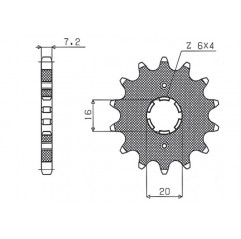 SUNSTAR ZĘBATKA PRZEDNIA 263 14 SUZUKI RM 80/85, YAMAHA XT 125 R/X (JTF1263.14) (ŁAŃC. 428) (26314JT)