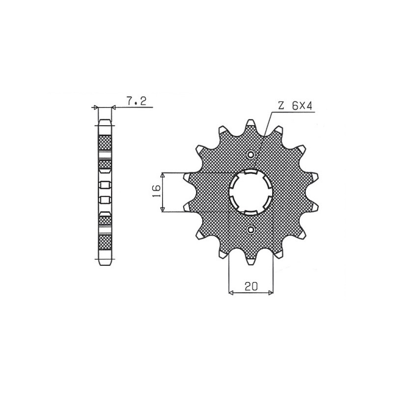 SUNSTAR ZĘBATKA PRZEDNIA 263 14 SUZUKI RM 80/85, YAMAHA XT 125 R/X (JTF1263.14) (ŁAŃC. 428) (26314JT)