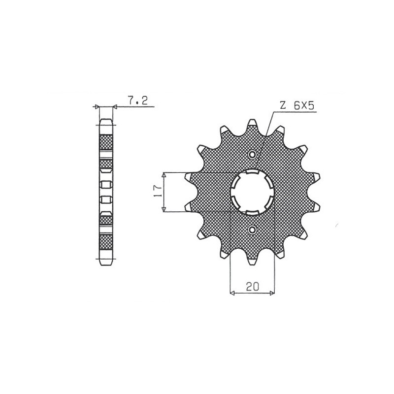 SUNSTAR ZĘBATKA PRZEDNIA 2037 16 HONDA CBR 125, CBF 125 '09-'14 (JTF1264.16) (ŁAŃC. 428) (203716JT)