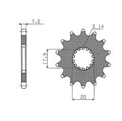 SUNSTAR ZĘBATKA PRZEDNIA 577 14 YAMAHA DT 125R (-2) (JTF558.14) (ŁAŃC. 428) (57714JT)