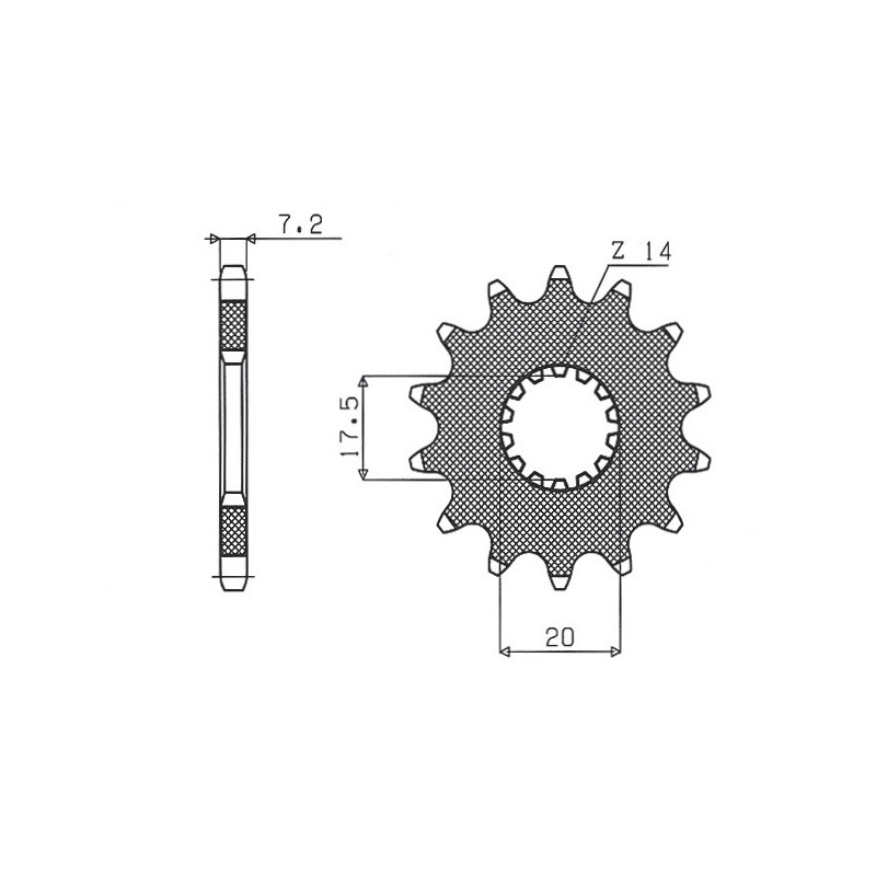 SUNSTAR ZĘBATKA PRZEDNIA 577 14 YAMAHA DT 125R (-2) (JTF558.14) (ŁAŃC. 428) (57714JT)