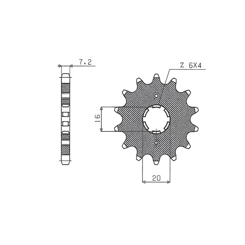 SUNSTAR ZĘBATKA PRZEDNIA 517 14 KAWASAKI KMX 125, KDX 125 (JTF417.14) (ŁAŃC. 428) (51714JT)