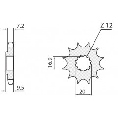 SUNSTAR ZĘBATKA PRZEDNIA 2084 14 KTM SX 85 '04-'18 (JTF1907.14) (ŁAŃC. 428) (208414JT)