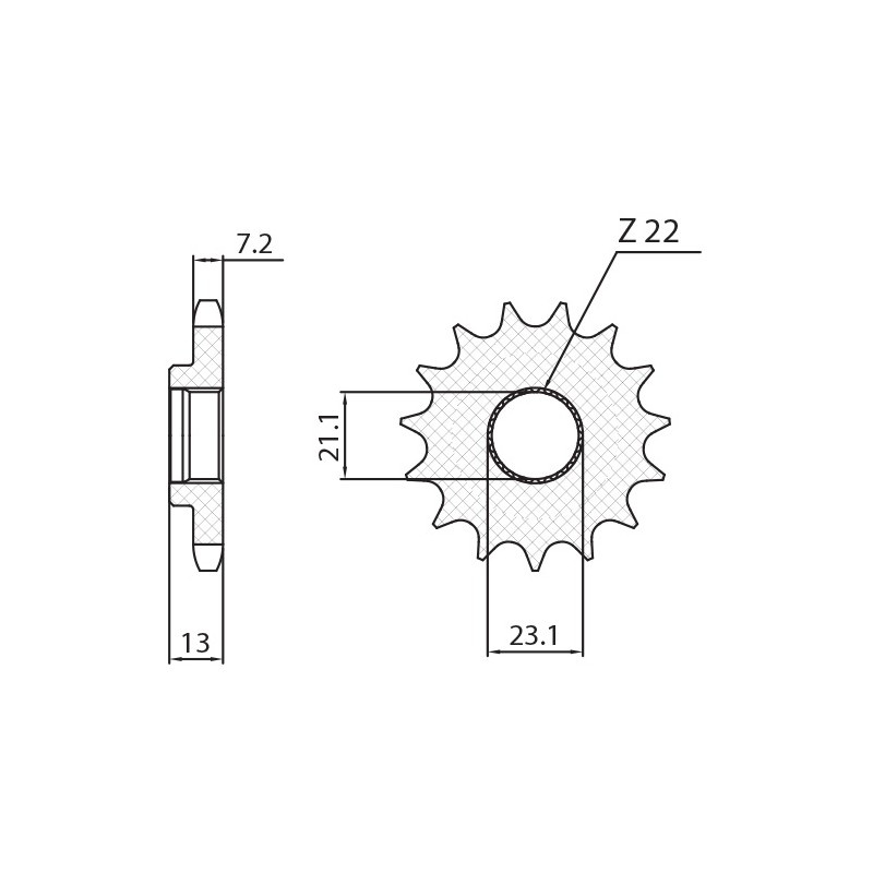 SUNSTAR ZĘBATKA PRZEDNIA 2149 15 YAMAHA 250 TRICKER '06-'08, YBR 250 '08-'11 (JTF1594.15) (ŁAŃC. 428) (214915JT)