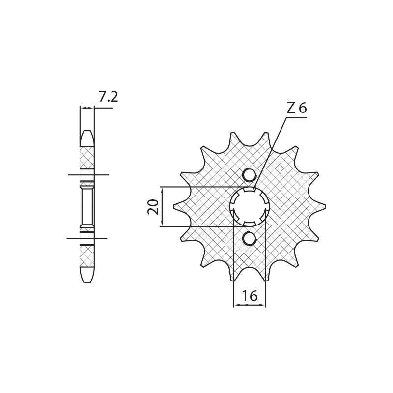 SUNSTAR ZĘBATKA PRZEDNIA 2182 14 YAMAHA WR 125R/X '09-'14, YZF125R '09-'15 , MT125 '15-'17 (JTF1550.14) (ŁAŃC. 428) (218214JT)