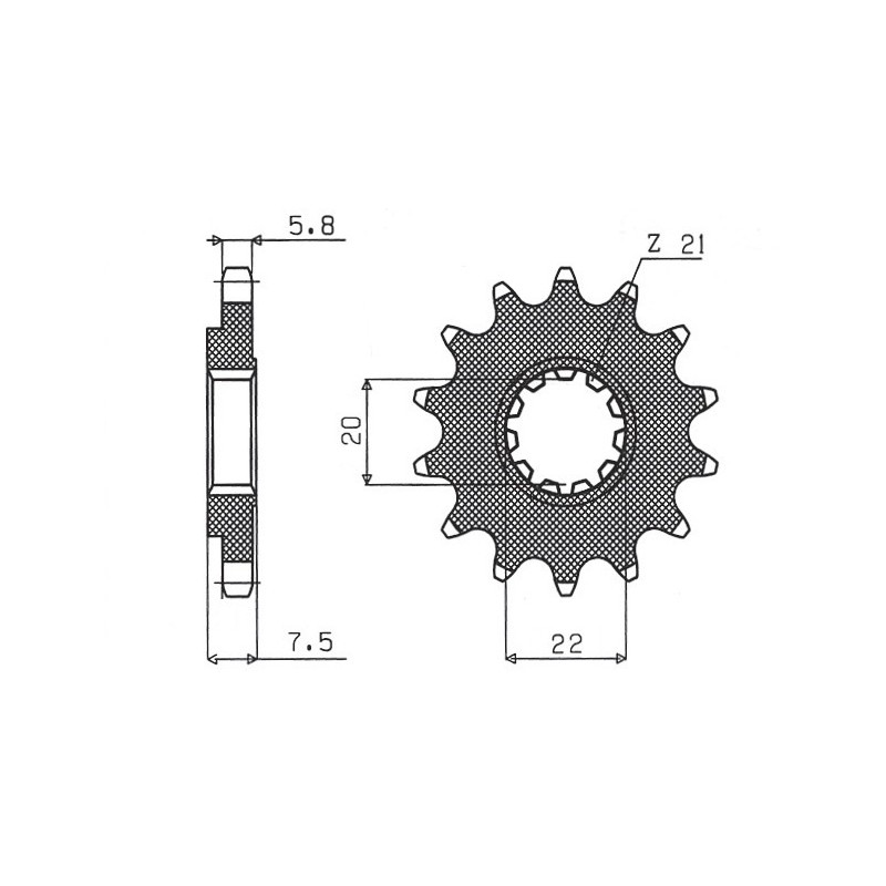 SUNSTAR ZĘBATKA PRZEDNIA 2120 13 HONDA CR 125R '04-'07, CRF 250R/X '04-'17 (JTF1323.13) (ŁAŃC. 520) (212013JT)