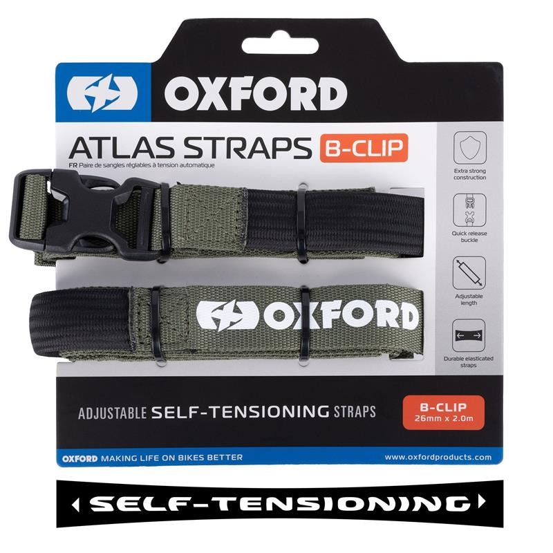 OXFORD PASY TRANSPORTOWE ATLAS B-CLIP 26mm x 2M 2 SZTUKI W ZESTAWIE KOLOR ZIELONY (KHAKI)