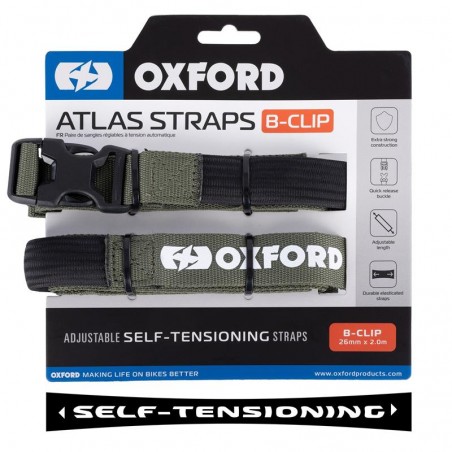 OXFORD PASY TRANSPORTOWE ATLAS B-CLIP 26mm x 2M 2 SZTUKI W ZESTAWIE KOLOR ZIELONY (KHAKI)