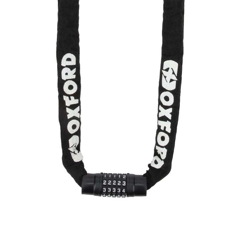 OXFORD ŁAŃCUCH ZABEZPIECZENIE ANTYKRADZIEŻOWE COMBI CHAIN 8, 8mm x 1.5m (ZAMKNIĘCIE NA SZYFR)