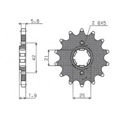 SUNSTAR ZĘBATKA PRZEDNIA 575 15 YAMAHA XT 600 '83-'86, TT600, XT550 (JTF575.15) (ŁAŃC. 520) (57515JT)