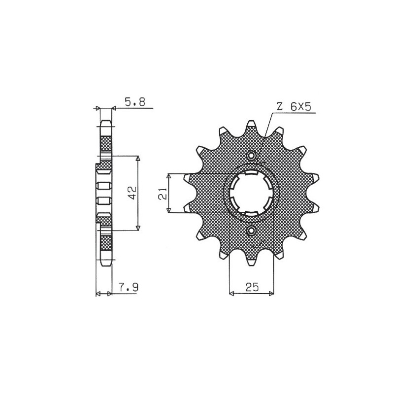 SUNSTAR ZĘBATKA PRZEDNIA 575 15 YAMAHA XT 600 '83-'86, TT600, XT550 (JTF575.15) (ŁAŃC. 520) (57515JT)