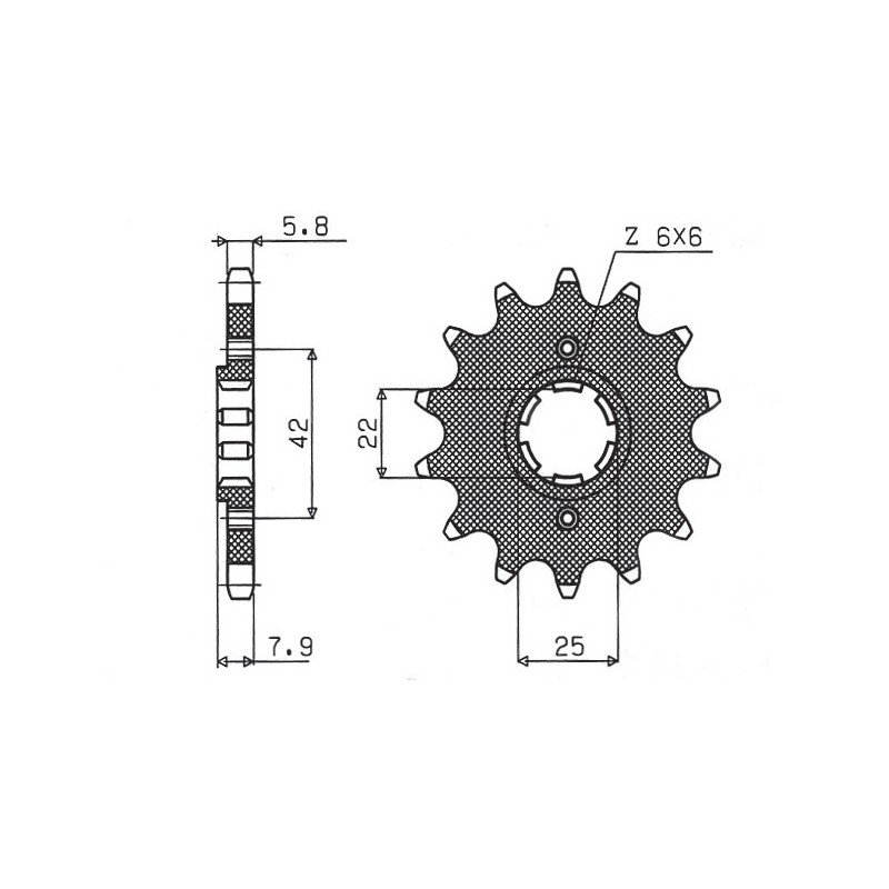 SUNSTAR ZĘBATKA PRZEDNIA 281 14 HONDA XR 600R, XL 600R/RM/LM (JTF281.14) (ŁAŃC. 520) (28114JT)