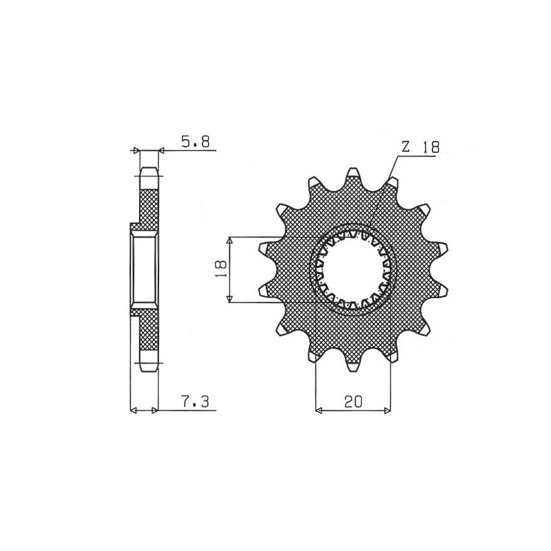 SUNSTAR ZĘBATKA PRZEDNIA 432 13 SUZUKI RM 125 '92-'07, RMZ 250 '10-'12 (JTF427.13) (ŁAŃC. 520) (43213JT)