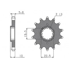 SUNSTAR ZĘBATKA PRZEDNIA 435 13 SUZUKI RM 250 '87-'12 (JTF432.13) (ŁAŃC. 520) (43513JT)