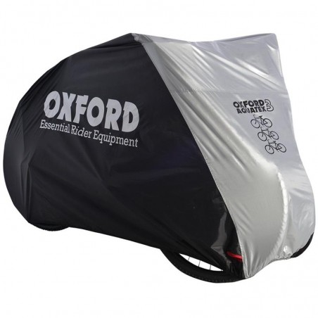 OXFORD AQUATEX ROWEROWY POKROWIEC WODOODPORNY NA TRZY ROWERY KOLOR SZARY/CZARNY