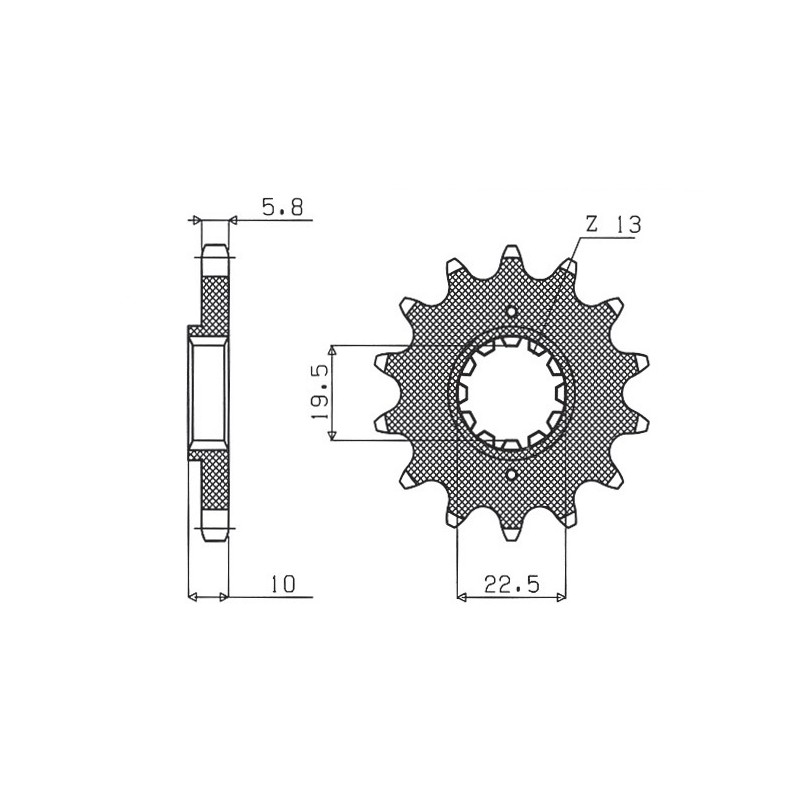 SUNSTAR ZĘBATKA PRZEDNIA 435 14 SUZUKI DRZ 400, DR 350, RM 250 (JTF432.14) (ŁAŃC. 520) (43514JT)