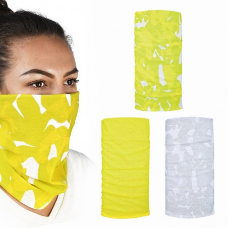 OXFORD KOŁNIERZ WIELOFUNKCYJNY WIATROODPORNY COMFY HAVOC FLUO 3 SZTUKI W OPAKOWANIU KOLOR CAMO/ŻÓŁTY FLUO