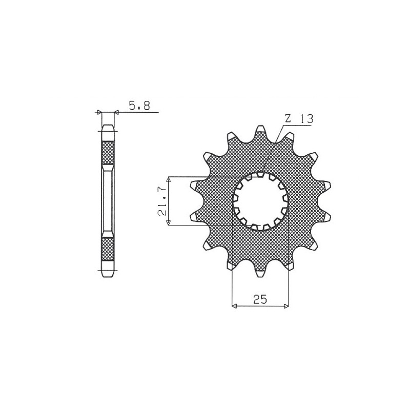 SUNSTAR ZĘBATKA PRZEDNIA 565 13 / 2141 13 KAWASAKI KXF 450 '06-, YAMAHA YZF/WRF 400/426/450 (JTF565.13) (ŁAŃC. 520) (56513JT)