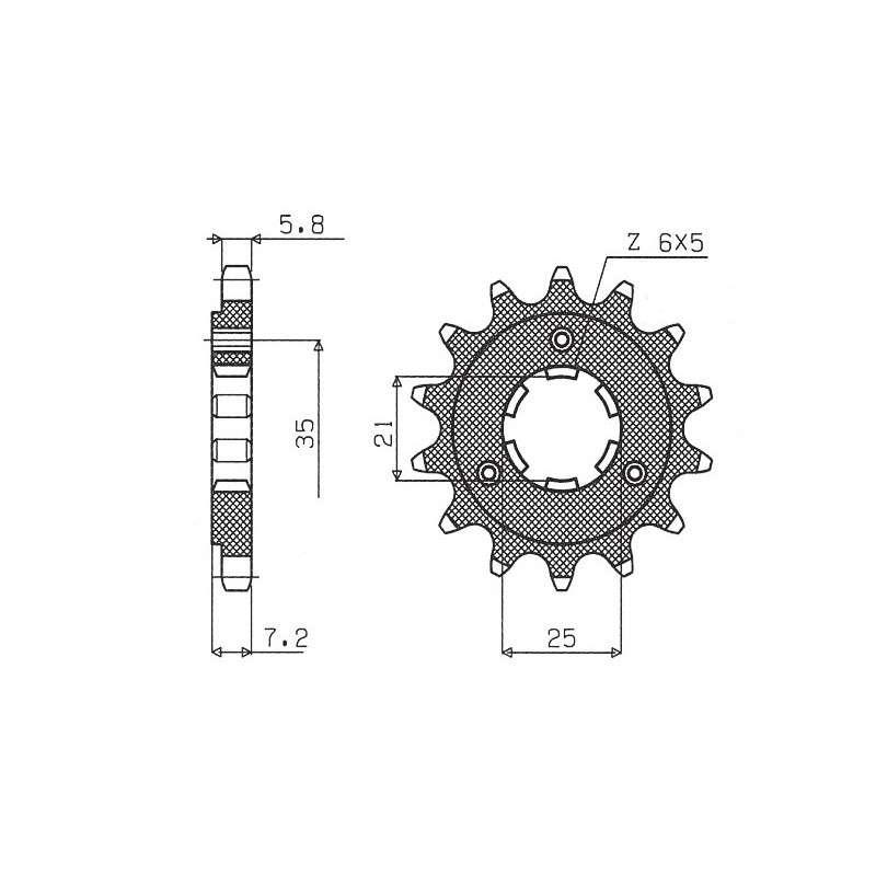 SUNSTAR ZĘBATKA PRZEDNIA 437 16 SUZUKI DR 600/650 (JTF437.16) (ŁAŃC. 520) (43716JT)