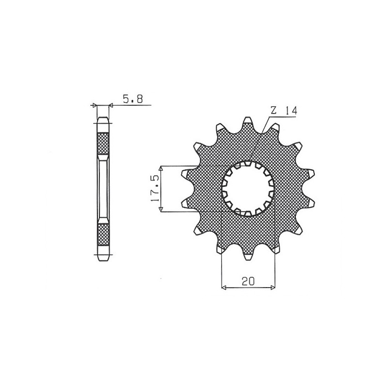 SUNSTAR ZĘBATKA PRZEDNIA 440 13 YAMAHA YZ 125 '87-'04 (JTF564.13) (ŁAŃC. 520) (44013JT)