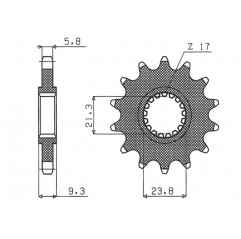 SUNSTAR ZĘBATKA PRZEDNIA 342 13 HONDA CR 250 '88-'07, CRF 450 '02-'18, TRX 450/700 (JTF284.13) (ŁAŃC. 520) (34213JT)