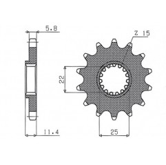 SUNSTAR ZĘBATKA PRZEDNIA 1252 15 KTM LC4 400/600/620/640/690 (JTF1902.15) (ŁAŃC. 520) (125215JT)