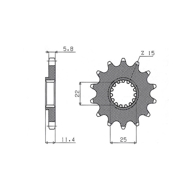 SUNSTAR ZĘBATKA PRZEDNIA 1252 15 KTM LC4 400/600/620/640/690 (JTF1902.15) (ŁAŃC. 520) (125215JT)