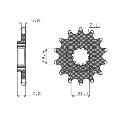 SUNSTAR ZĘBATKA PRZEDNIA 2067 14 HONDA CRF 250L '13-'15 (JTF1321.14) (ŁAŃC. 520) (206714JT)